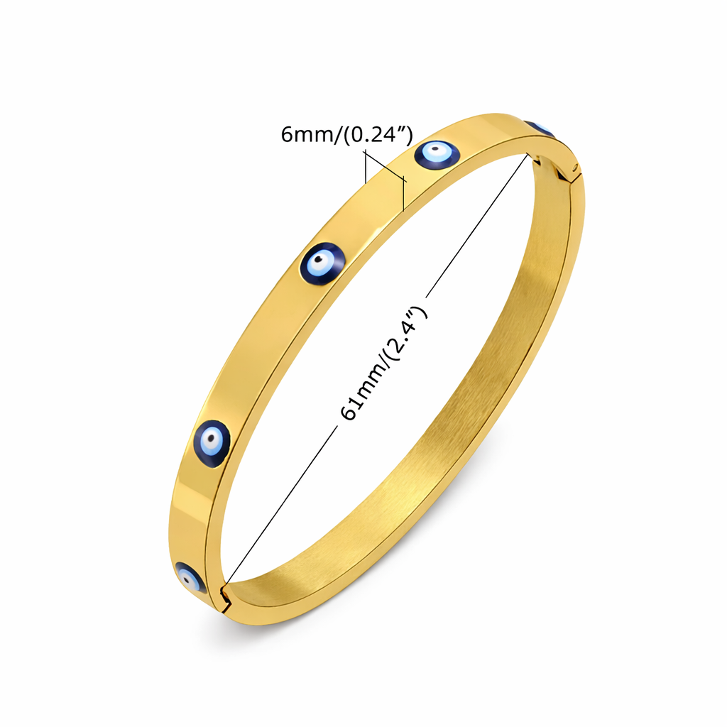 Mystique Jewelries Signature 18K Gold Plated Evil Eye Bangle