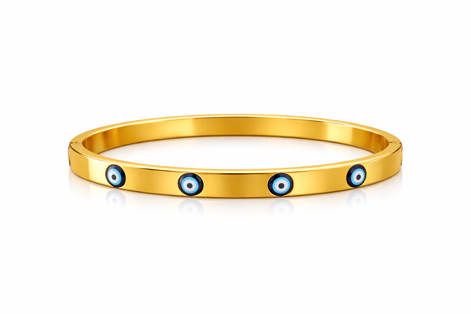 Mystique Jewelries Signature 18K Gold Plated Evil Eye Bangle