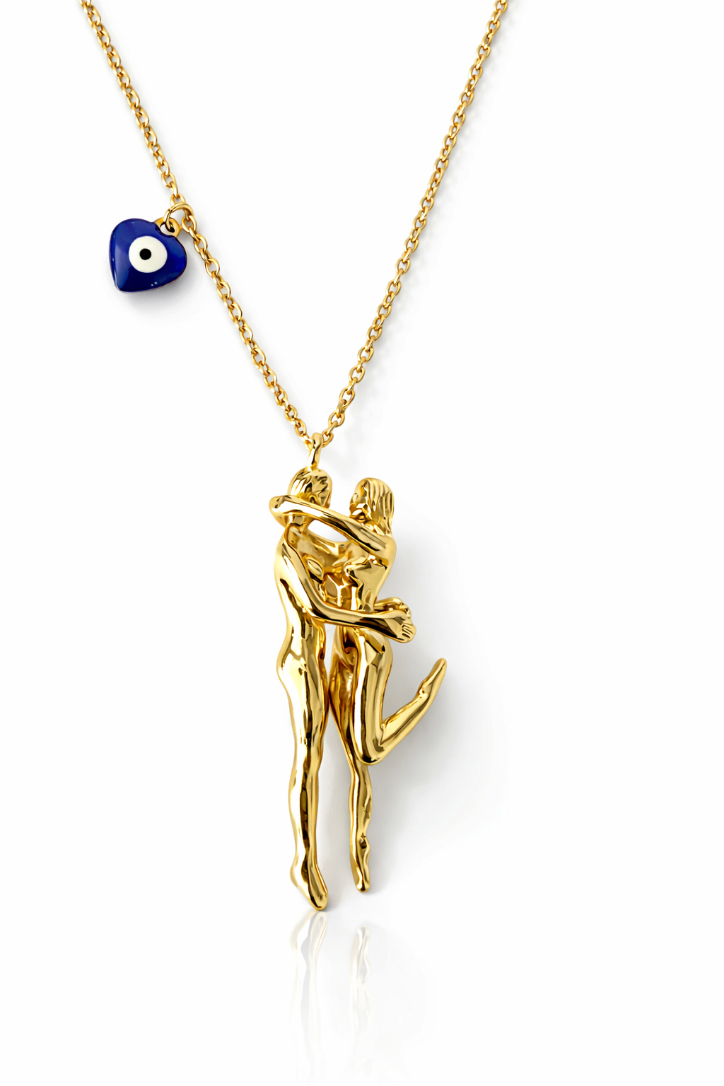 Mystique Jewelries Couple Hug Pendant Necklace with Evil eye charm