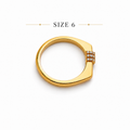 Mystique Jewelries Minimalist Gold Cubic Zirconia Bar Square Signet Flat Top Ring | Elegant Geometric Statement Jewelry