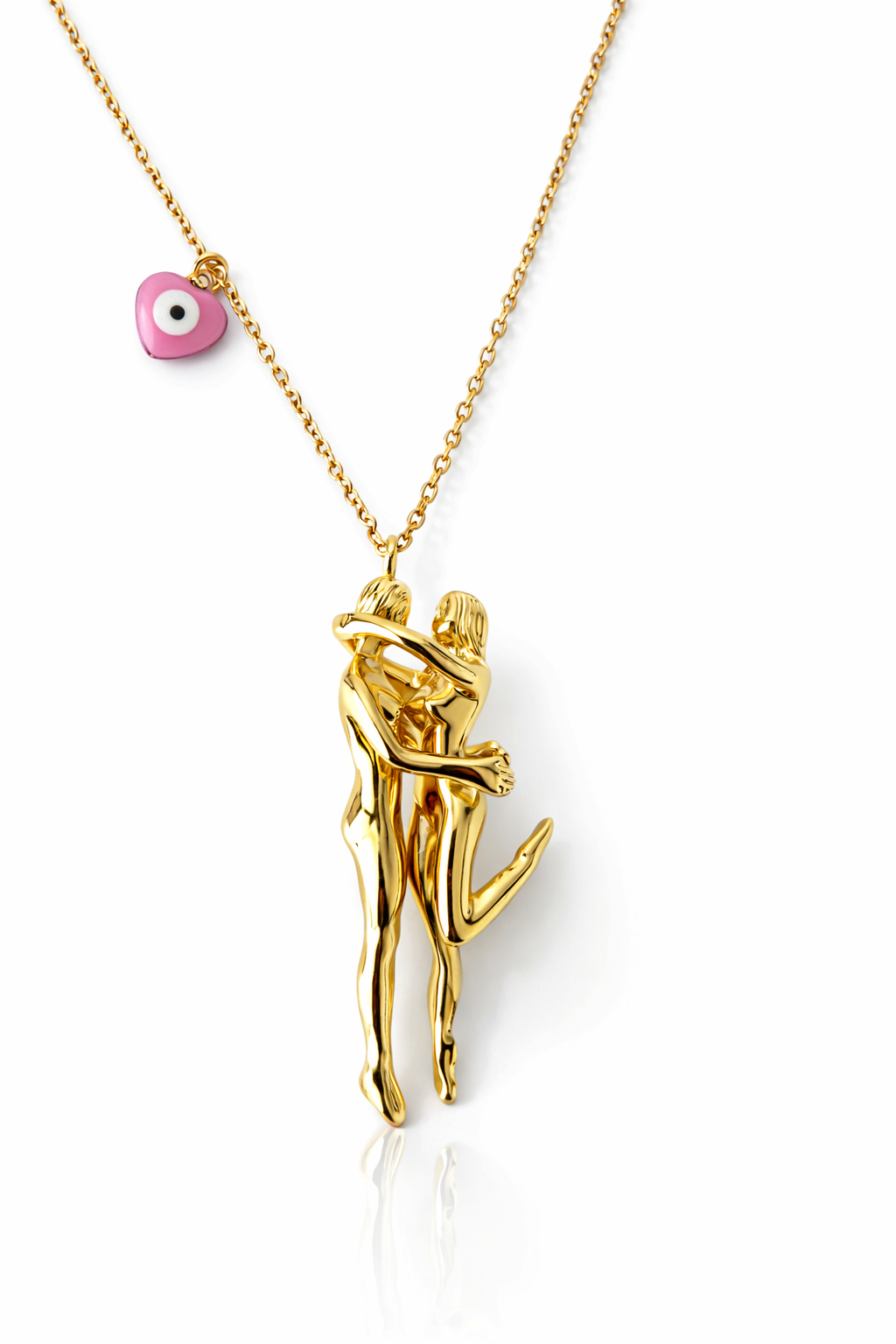 Mystique Jewelries Couple Hug Pendant Necklace with Evil eye charm