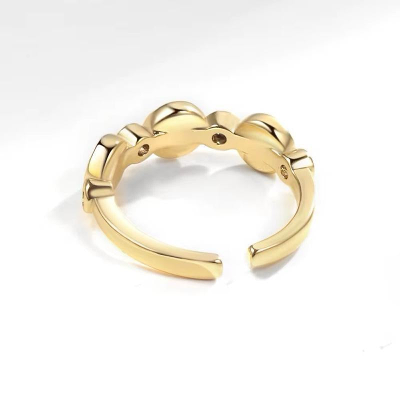 Mystique Jewelries 18K Gold Plated Evil Eye Ring – Minimalist Adjustable Stainless Steel Enamel Protection Ring for Women