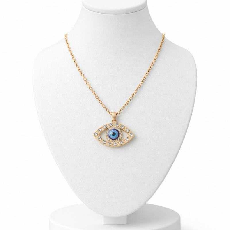 Mystique Jewelries Evil Eye Rhinestone Pendant Necklace