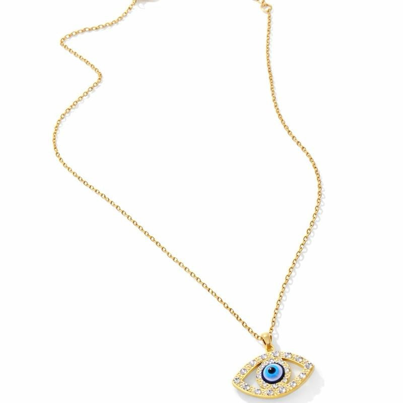 Mystique Jewelries Evil Eye Rhinestone Pendant Necklace