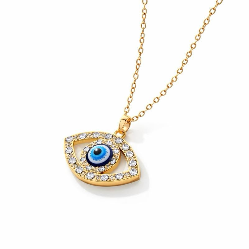 Mystique Jewelries Evil Eye Rhinestone Pendant Necklace