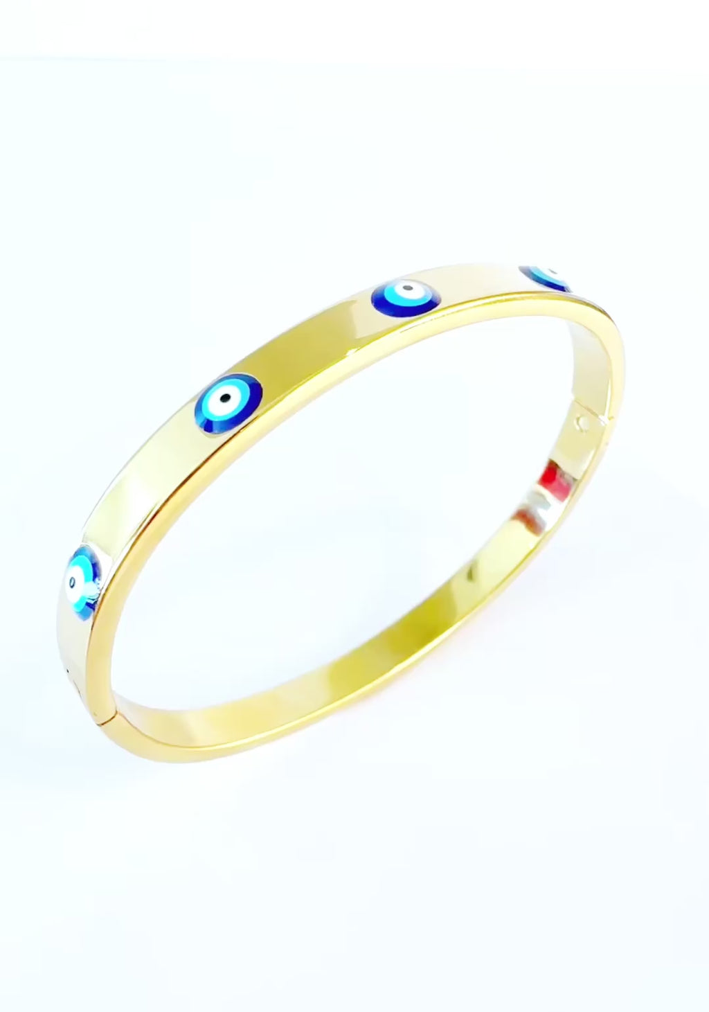 Mystique Jewelries Signature 18K Gold Plated Evil Eye Bangle